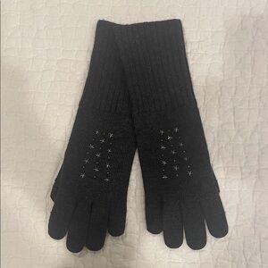 Coach Black Knit Gloves